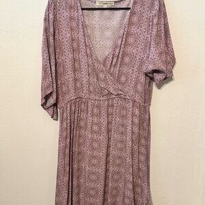 Rewind Mauve Patterned Midi Dress
